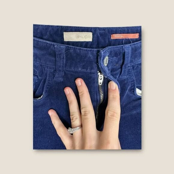 Pilcro and the Letterpress Velvet Corded Pants High Rise Skinny Size 27 - Picture 4 of 7